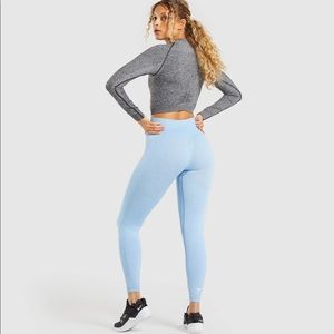 Gymshark ADAPT MARL SEAMLESS LEGGINGS Powder Blue